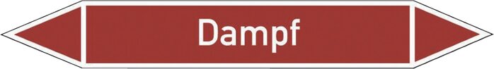 Exemplarische Darstellung: Rohrleitungskennzeichnung (Doppelpfeil), Dampf